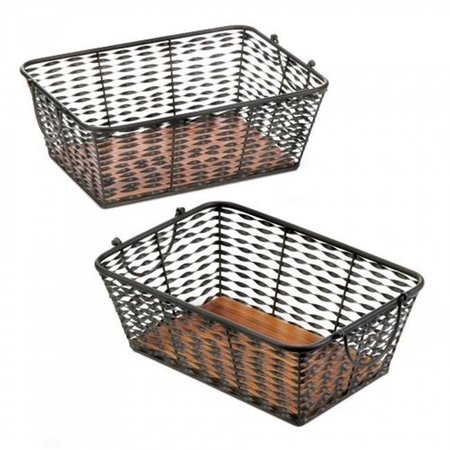 ACCENT PLUS Accent Plus 10019108 Iron Basket; Blue - Set of 2 10019108